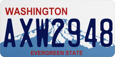 WA license plate AXW2948