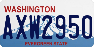 WA license plate AXW2950
