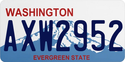 WA license plate AXW2952