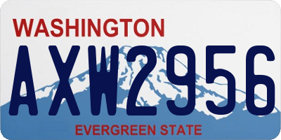 WA license plate AXW2956