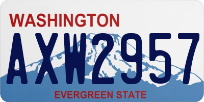WA license plate AXW2957
