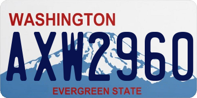 WA license plate AXW2960