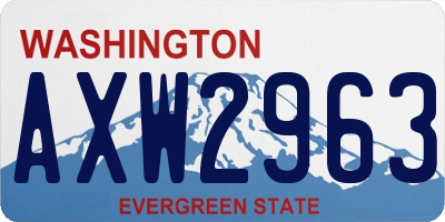 WA license plate AXW2963