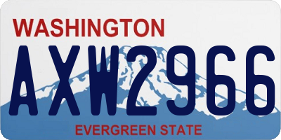 WA license plate AXW2966