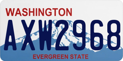 WA license plate AXW2968