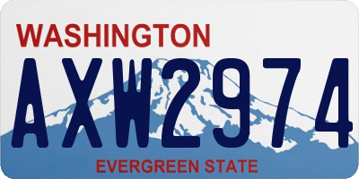 WA license plate AXW2974