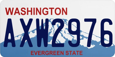 WA license plate AXW2976
