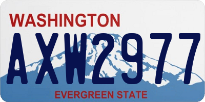 WA license plate AXW2977