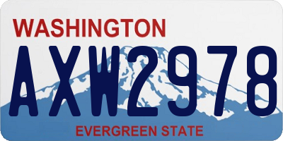 WA license plate AXW2978
