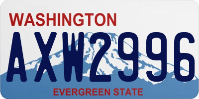 WA license plate AXW2996