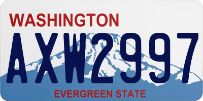WA license plate AXW2997