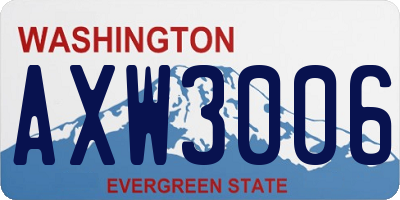 WA license plate AXW3006