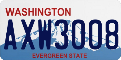 WA license plate AXW3008