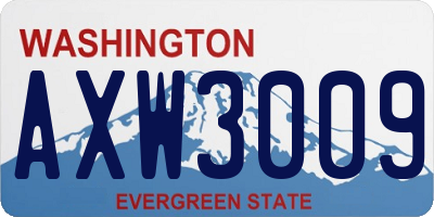 WA license plate AXW3009