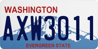 WA license plate AXW3011
