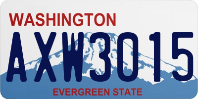 WA license plate AXW3015