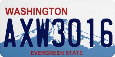 WA license plate AXW3016