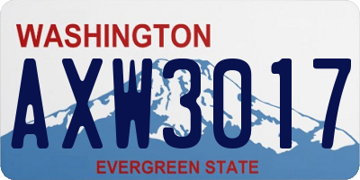 WA license plate AXW3017
