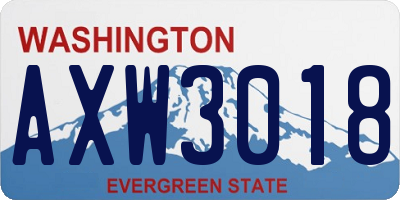 WA license plate AXW3018