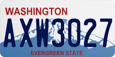 WA license plate AXW3027