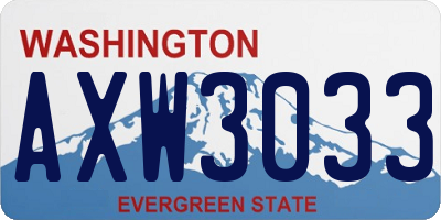 WA license plate AXW3033