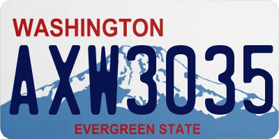 WA license plate AXW3035