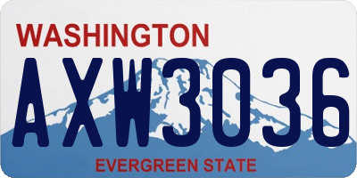 WA license plate AXW3036