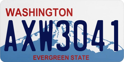 WA license plate AXW3041