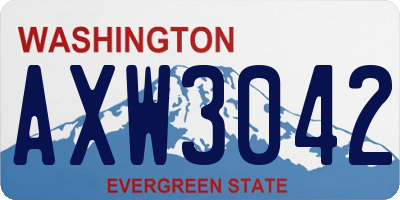 WA license plate AXW3042