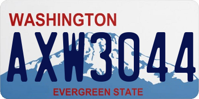 WA license plate AXW3044