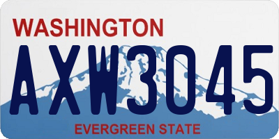 WA license plate AXW3045