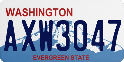 WA license plate AXW3047