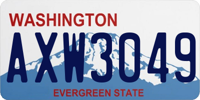WA license plate AXW3049