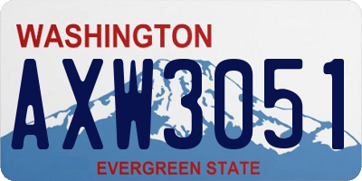 WA license plate AXW3051