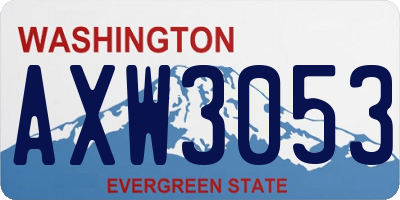 WA license plate AXW3053