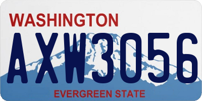 WA license plate AXW3056
