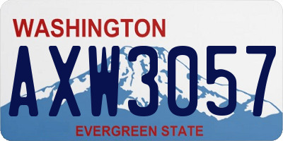 WA license plate AXW3057