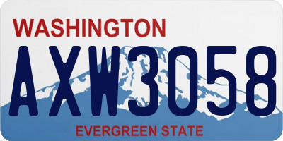 WA license plate AXW3058