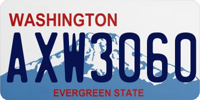 WA license plate AXW3060