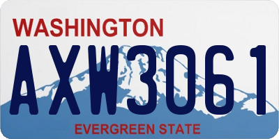 WA license plate AXW3061