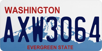 WA license plate AXW3064
