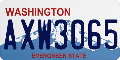 WA license plate AXW3065