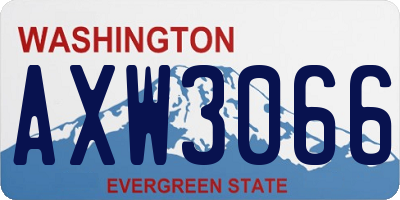 WA license plate AXW3066