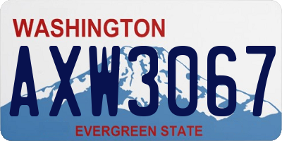 WA license plate AXW3067