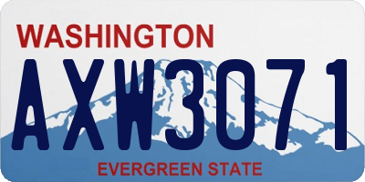WA license plate AXW3071