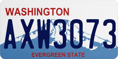WA license plate AXW3073