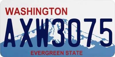 WA license plate AXW3075