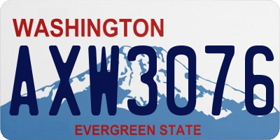 WA license plate AXW3076