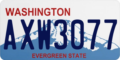 WA license plate AXW3077