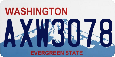 WA license plate AXW3078